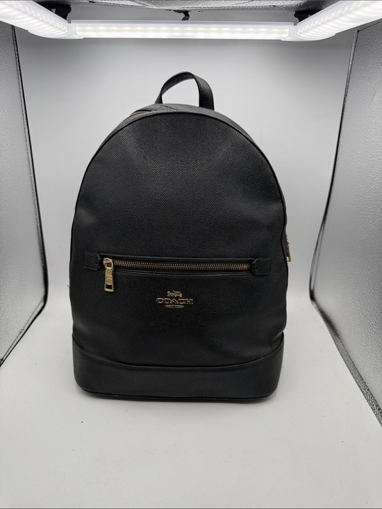 Coach Handbags - COACH Black Leather Mini Backpack with Front Zip Pocket S16